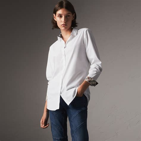 burberry classic white shirt womens|burberry white button down shirt.